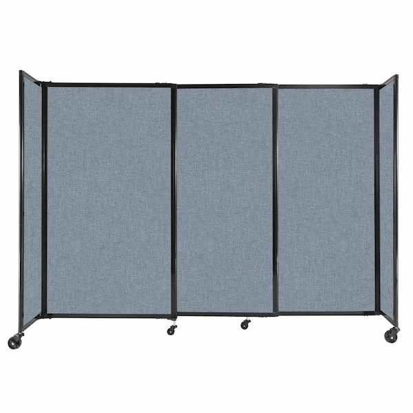 StraightWall Sliding Portable Partition 7'2" x 5' Powder Blue Fabric